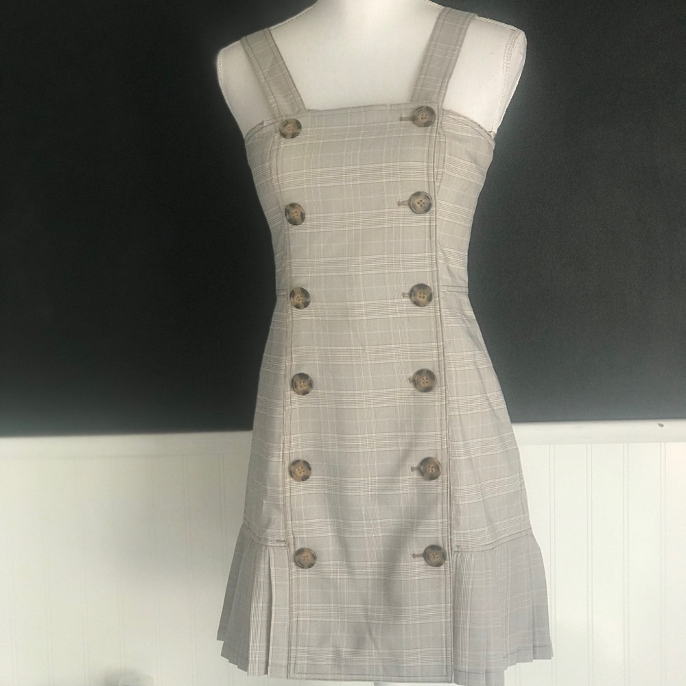THE EAST ORDER Double breasted plaid mini dress
